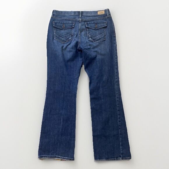 LEVI'S Boot Cut 525 Perfect Waist Stretch Jeans Blue Size 14 Light Distressing - Picture 2 of 11